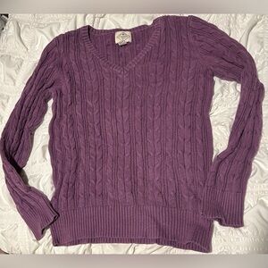 St. john’s Bay Women’s Cable Knit V-Neck Sweater Size Petite Small